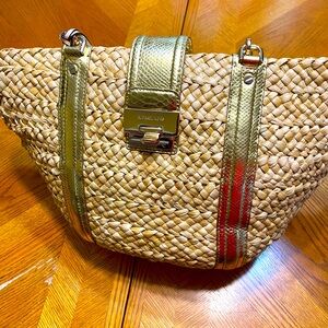 Michael Kors Beach Straw Bag..Good Shape. Handles Somewhat Worn